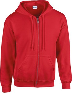 Gildan GI18600 - Kapuzen-Sweatshirt mit Reißverschluss Herren Rot