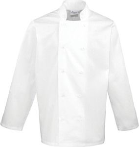 Premier PR657 - Langärmelige Kochjacke Weiß