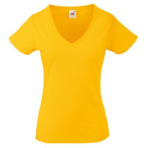 Fruit of the Loom SS047 - T-Shirt mit V-Ausschnitt für Frauen Sunflower