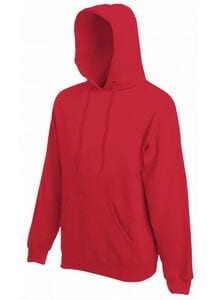 Fruit of the Loom SS224 - Klassische 80/20 Kapuzen Sweatshirt Hoddie Herren Rot