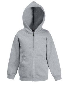 Fruit of the Loom SS225 - Klassische 80/20 Kinder Kapuzen-Sweatjacke Heather Grey