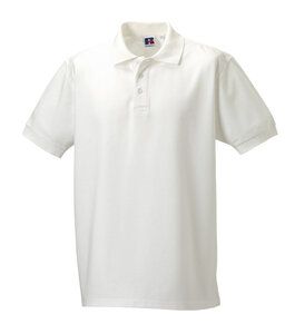 Russell J577M - Klassisches Baumwoll Poloshirt Weiß
