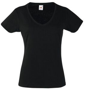 Fruit of the Loom 61-398-0 - Damen Valueweight V-Ausschnitt T-Shirt Schwarz