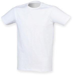 Skinnifit SFM121 - Herren Stretch Crew Neck T-Shirt Weiß