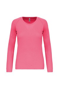 Proact PA444 - Damen Basic Sport Funktionsshirt Langarm Fluorescent Pink