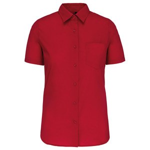 Kariban K544 - Pflegeleichte Damen Kurzarm Bluse Popeline Classic Red