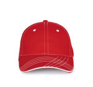 K-up KP109 - FASHION KAPPE 6-PANEL Red / White