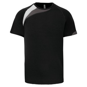 ProAct PA437 - KINDER KURZARM SPORT T-SHIRT Black / White / Storm Grey