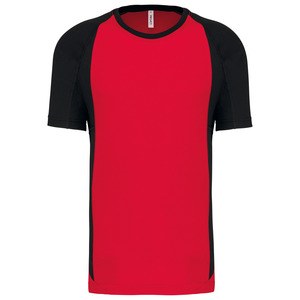 ProAct PA467 - HERREN KURZARM RUNDHALS BICOLOR T-SHIRT Red / Black