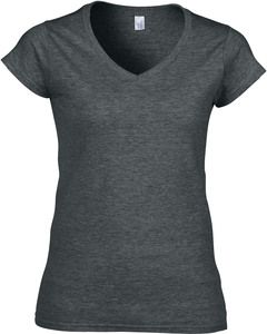 Gildan GI64V00L - Softstyle® V-Ausschnitt T-Shirt Damen Dark Heather
