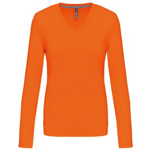 Kariban K382 - DAMEN LANGARM T-SHIRT MIT V-AUSSCHNITT