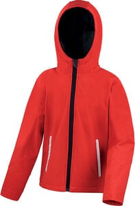 Result R224J - Junior/Youth TX Performance Hooded Soft Shell Jacke Red / Black