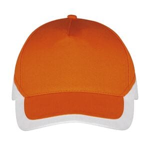 SOL'S 00595 - 5 Panel Contrast Cap Booster Orange / Blanc