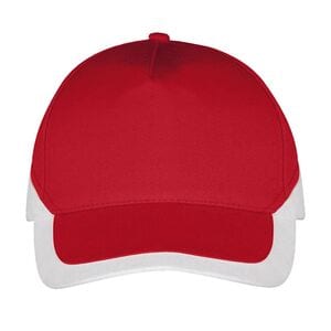 SOL'S 00595 - 5 Panel Contrast Cap Booster Rouge / Blanc