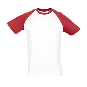 SOL'S 11190 - Herren Raglan T-Shirt Funky Weiß / Rot