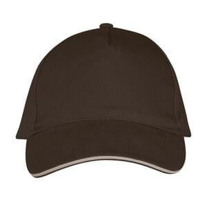 SOL'S 00594 - 5-Panel Cap Long Beach Chocolat / Beige