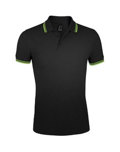 SOL'S 00577 - Herren Poloshirt Kurzarm Pasadena Noir / Lime