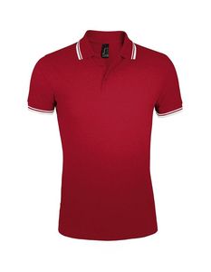 SOL'S 00577 - Herren Poloshirt Kurzarm Pasadena Rouge / Blanc