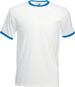 Fruit of the Loom SC61168 - Ringer T-shirt White / Royal Blue