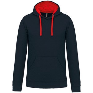 Kariban K446 - BICOLOR KAPUZEN SWEATSHIRT Navy / Red