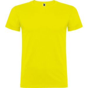 Roly CA6554 - BEAGLE Kurzarm-T-Shirt mit doppeltem Rundhalsausschnitt mit Elastan Gelb