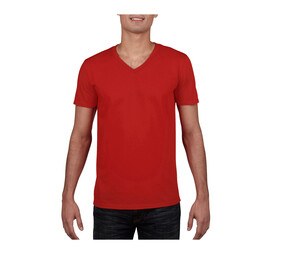 Gildan GN646 - Herren T-Shirt mit V-Ausschnitt aus 100% Baumwolle Rot