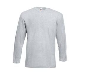 Fruit of the Loom SC233 - Herren Langarm T-Shirt 100% Baumwolle Heather Grey