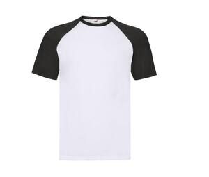 Fruit of the Loom SC237 - Baseball T-Shirt Weiß / Schwarz