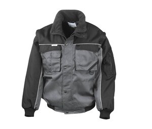 Result RS071 - Pilot Herrenjacke Abnehmbare Ärmel Grau / Schwarz