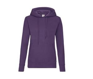 Fruit of the Loom SC269 - Frauen Hoodie mit Känguru-Tasche Lila