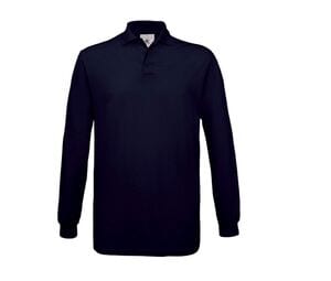 B&C BC425 - Langarm-Poloshirt aus 100% Baumwolle Navy