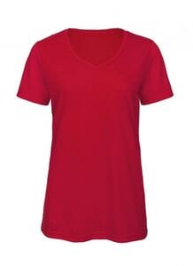 B&C BC058 - Damen-Tri-Blend V-Ausck T-Shirt Rot