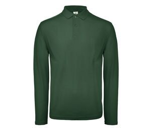 B&C ID1LS - Langarm Herren Poloshirt aus 100% Baumwolle Bottle Green