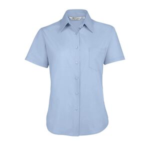 SOL'S 16070 - Damen Popeline Bluse Kurzarm Escape Sky Blue