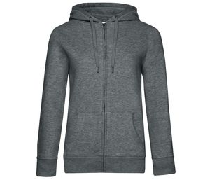 B&C BCW03Q - Kapuzensweatshirt Queen mit Reißverschluss Heather Mid Grey