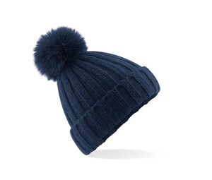 Beechfield BF413 - Verbier large mesh Pop Pom beanie Navy