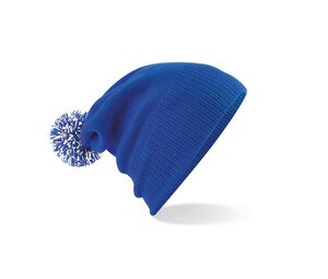 Beechfield BF450 - Mütze mit Pom Pom Bright Royal / White