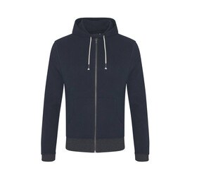 ECOLOGIE EA051 - Reißverschluss-Hoodie aus recycelter Baumwolle Navy / Charcoal