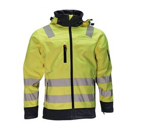 Herock HK190 - Gut sichtbare Softshell-Jacke Gregor Fluorescent Yellow/Navy