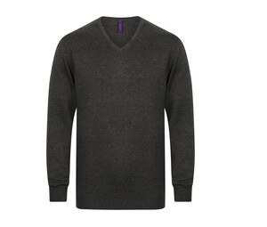 Henbury HY720 - Herren-Pullover mit V-Ausschnitt Grey Marl