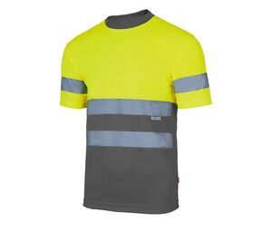 VELILLA V5506 - Zwei-Ton-T-Shirt mit hoher Sichtbarkeit Fluo Yellow / Grey