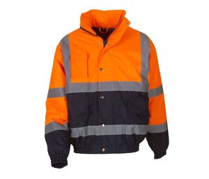 Yoko YK218 - High Visibility Bomberjacke Hi Vis Orange/Navy