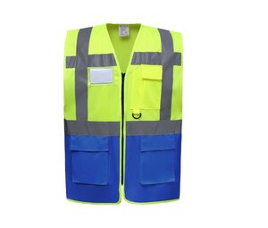 Yoko YK801 - Hochsicherheits-Multifunktionsweste Hi Vis Yellow / Royal Blue