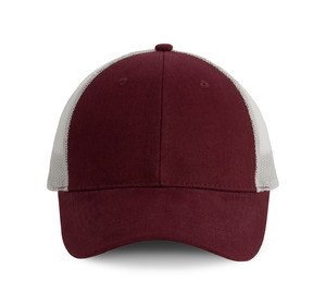 K-up KP158 - 6-Panel-Trucker-Kappe Burgundy/ Light Grey