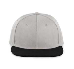 K-up KP160 - 6-Panel-Snapback-Kappe Light Grey / Black