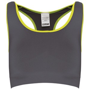 Proact PA001 - Nahtloser Sport-BH Storm Grey / Fluorescent Yellow