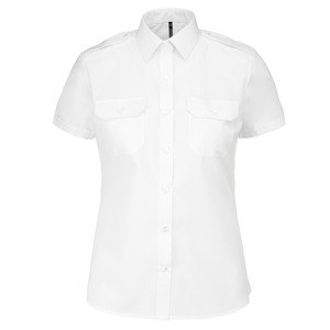 Kariban K504 - Kurzarm-Pilotenhemd für Damen Weiß