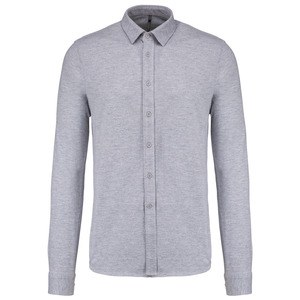 Kariban K508 - Langarmhemd aus Piqué Oxford Grey