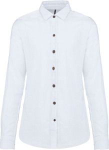 Kariban K589 - Langarm-Leinenhemd für Damen Weiß