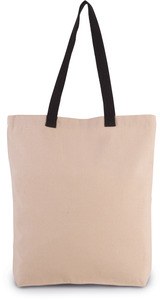 Kimood KI0278 - Shoppingtasche mit Seitenfalte und kontrastfarbenem Griff Natural / Black